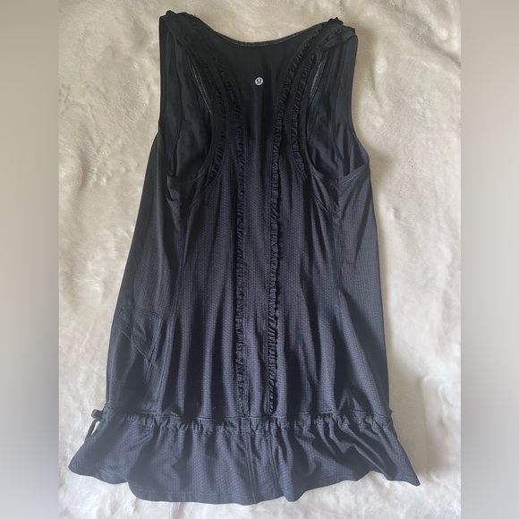 Lululemon Mind Over Matter Ruffle Black Tank Top - Picture 1 of 5